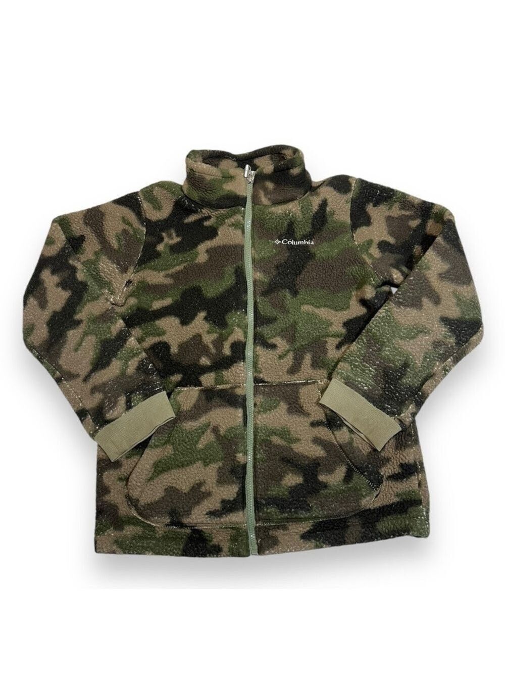 Columbia Kid’s Rugged Ridge II Sherpa Full Zip Jacket Camo Size Large
